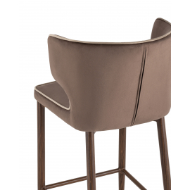 Стул полубарный Матео с кантом велюр коричневый