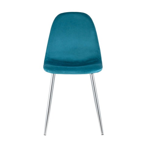 Стул Валенсия велюр пыльно-голубой хромированные ножки