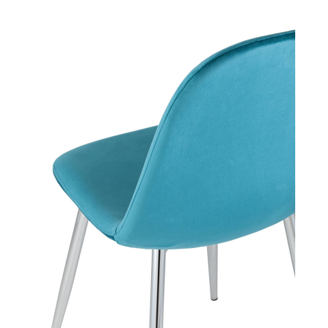 Стул Валенсия велюр пыльно-голубой хромированные ножки
