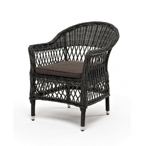 Плетеный стул Сицилия из искусственного ротанга, цвет графит