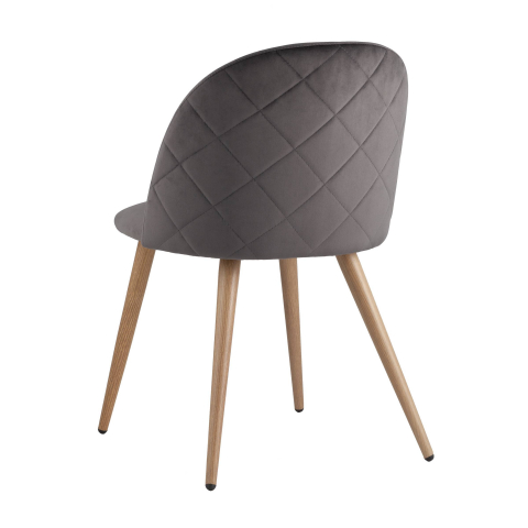 Стул Лион велюр с ромбами серый