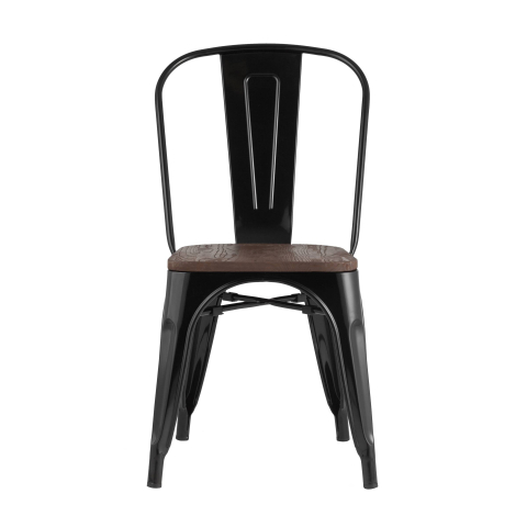 Стул TOLIX WOOD черный глянцевый