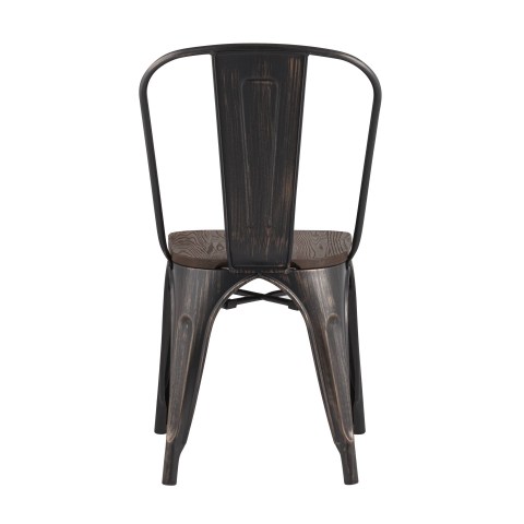 Стул TOLIX WOOD черный патина золото