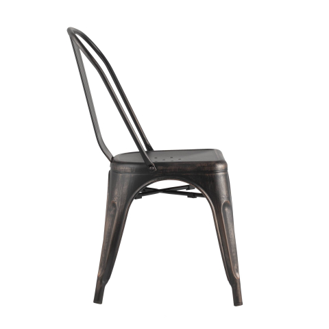 Стул TOLIX черный патина золото