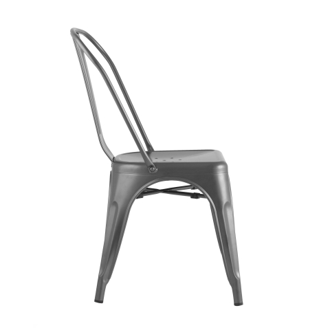 Стул TOLIX серебристый матовый