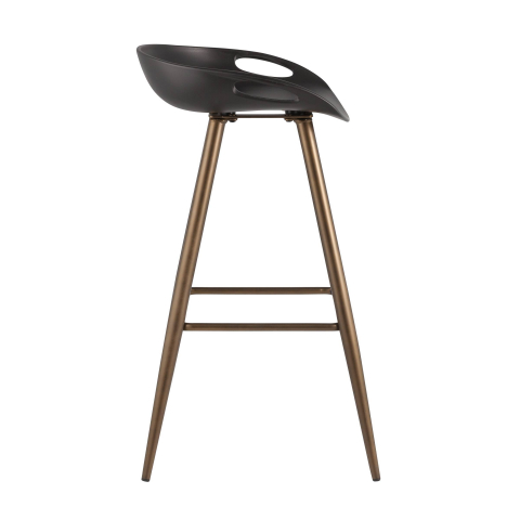 Стул барный Флэш черный, бронзовые ножки