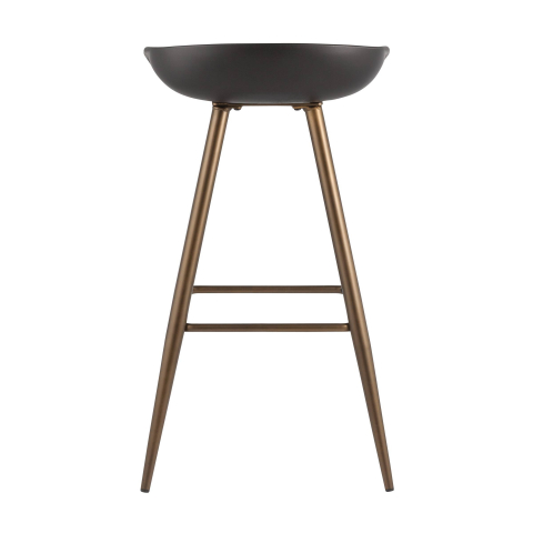 Стул барный Флэш черный, бронзовые ножки