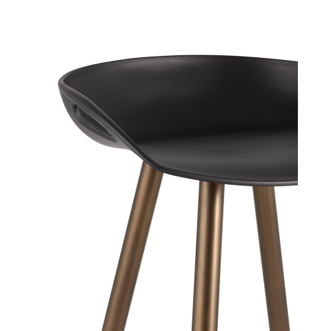 Стул барный Флэш черный, бронзовые ножки