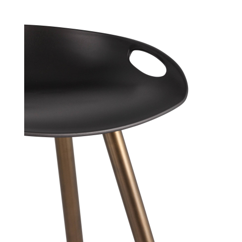 Стул барный Флэш черный, бронзовые ножки