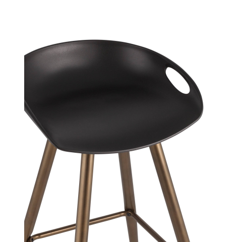 Стул барный Флэш черный, бронзовые ножки