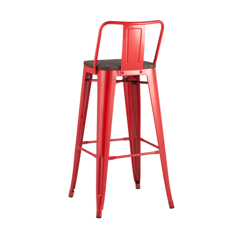 Стул барный TOLIX WOOD со спинкой красный глянцевый 2 шт