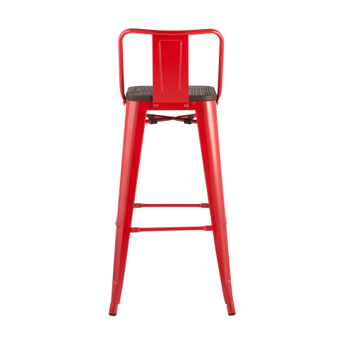 Стул барный TOLIX WOOD со спинкой красный глянцевый 2 шт