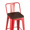 Стул барный TOLIX WOOD со спинкой красный глянцевый 2 шт