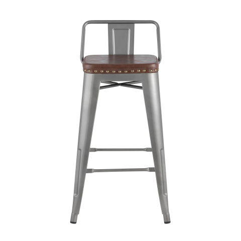 Стул полубарный TOLIX SOFT серебристый