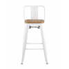 Стул полубарный TOLIX WOOD со спинкой белый глянцевый