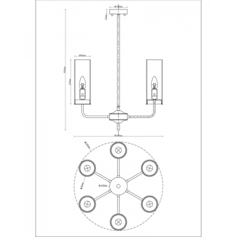 Потолочная люстра на штанге Moderli V10020-6P Metric