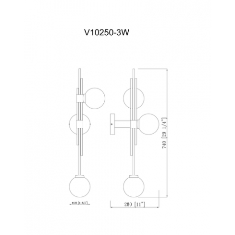 Светильник настенный Moderli V10250-3W Sience
