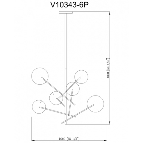 Люстра подвесная Moderli V10343-6P Bizet