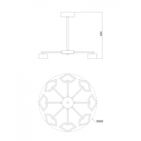 Люстра потолочная светодиодная Moderli V1141-8CL Hight LED*89W