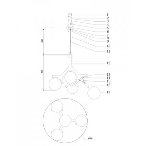 Люстра подвесная Moderli V1151-4P Circle 4*E27*60W