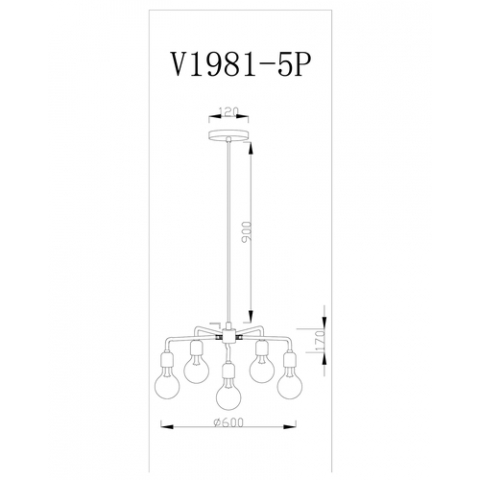 Потолочная люстра Moderli V1981-5P Viona 5*E27*60W