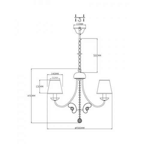 Люстра подвесная Moderli V2492-5P Daniel 5*E14*60W