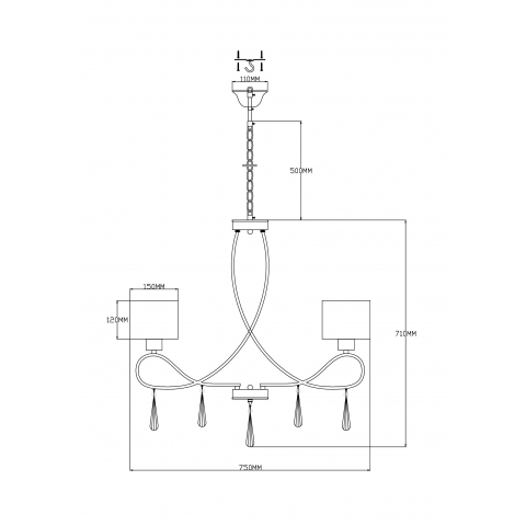 Люстра подвесная Moderli V2574-7P Chilly 7*E27*60W