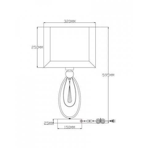 Настольная лампа Moderli V2582-1T Dark 1*E27*60W
