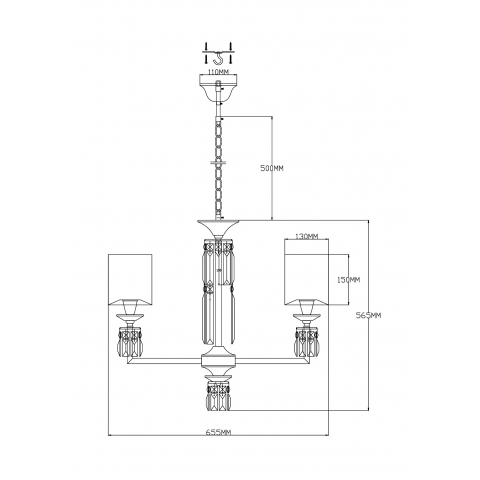 Люстра подвесная Moderli V2691-5P Slam 5*E14*60W