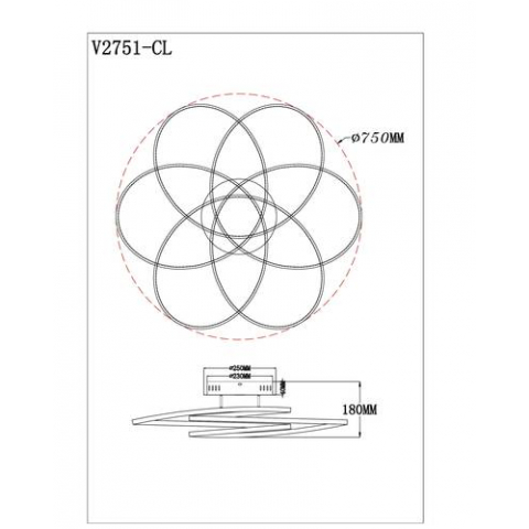 Светодиодная потолочная люстра с пультом Moderli V2751-CL Adam LED 264