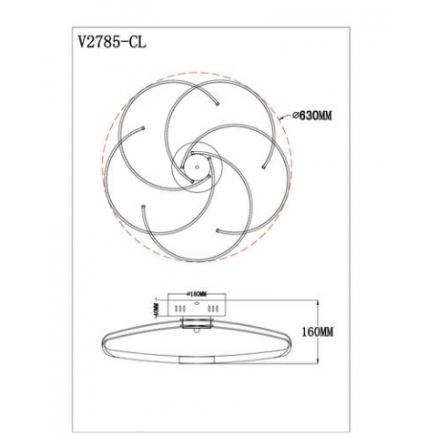 Светодиодная потолочная люстра с пультом Moderli V2785-CL Ello LED 170W