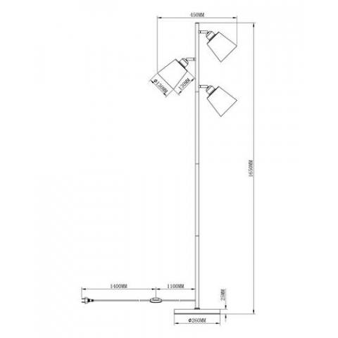 Торшер Moderli V3051-3F Floor 3*E27*60W