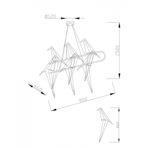 Подвесной светодиодный светильник Moderli V3073-6PL origami Birds 6*LED*6W
