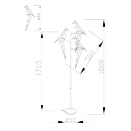 Светодиодный торшер Moderli V3075-3FL origami Birds 3*LED*6W