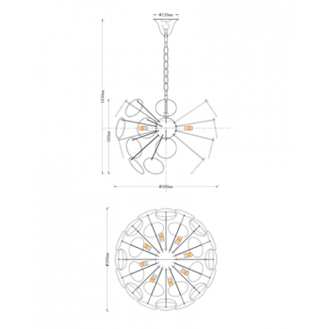 Люстра подвесная Moderli V7080-8P Komo