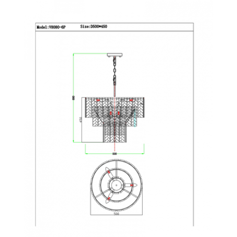 Люстра подвесная Moderli V8080-6P Alberto