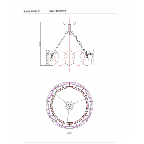 Люстра подвесная Moderli V8090-PL Square