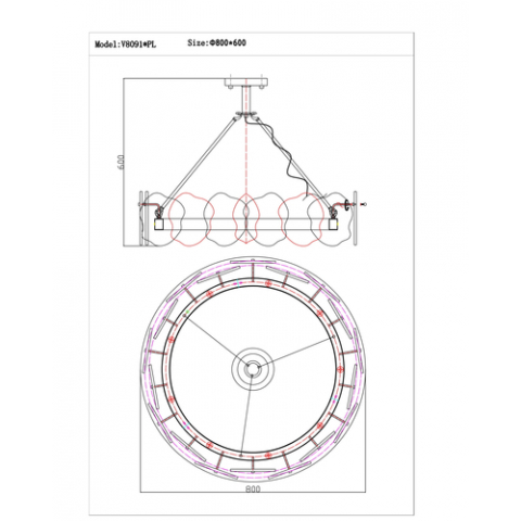 Люстра подвесная Moderli V8091-PL Square