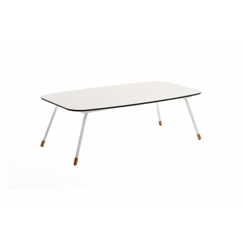 "Верона" журнальный стол из HPL 120х65, H40, каркас светло-серый (RAL 7035) муар, цвет столешницы "серый гранит"