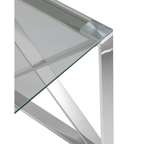 Журнальный стол 55*55 КРОСС серебро