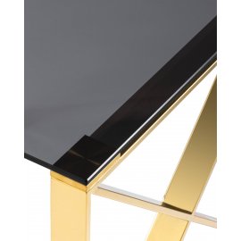 Журнальный стол 55*55 КРОСС золото стекло smoke