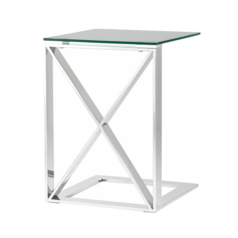 Журнальный стол 40*40 КРОСС серебро