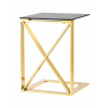 Журнальный стол 40*40 КРОСС золото стекло smoke