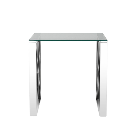 Журнальный стол 55*55 КРОСС серебро