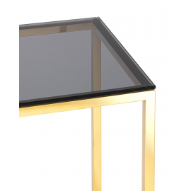 Журнальный стол 40*40 ТАУН золото стекло smoke