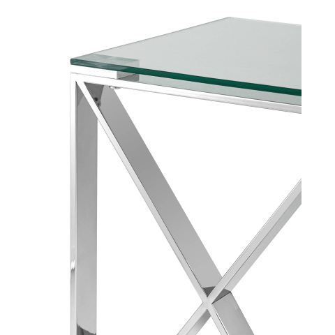 Журнальный стол 40*40 КРОСС серебро