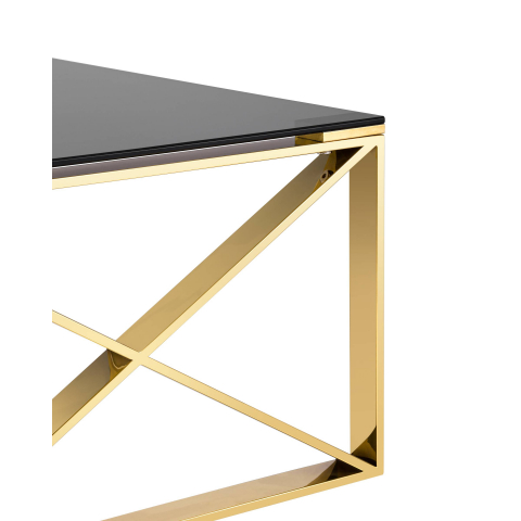 Журнальный стол 120*60 КРОСС золото стекло smoke