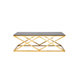 Журнальный стол 120*60 ИНСИГНИЯ золото стекло smoke