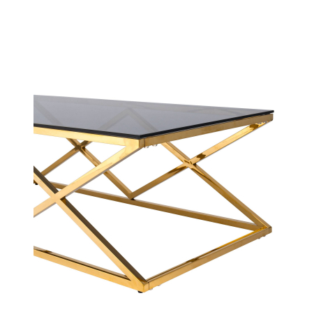 Журнальный стол 120*60 ИНСИГНИЯ золото стекло smoke