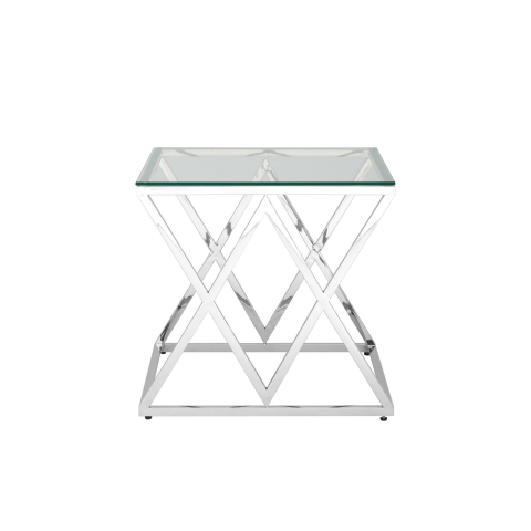 Журнальный стол 55*55 ИНСИГНИЯ серебро